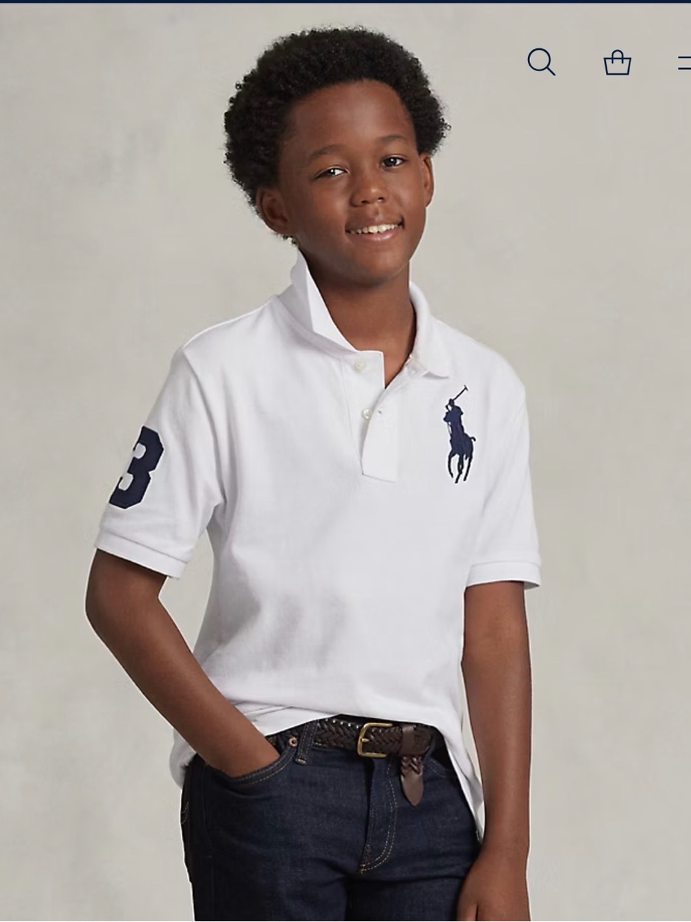 Ralph Lauren Baby Boys White Big Pony Polo Shirt Size 12M